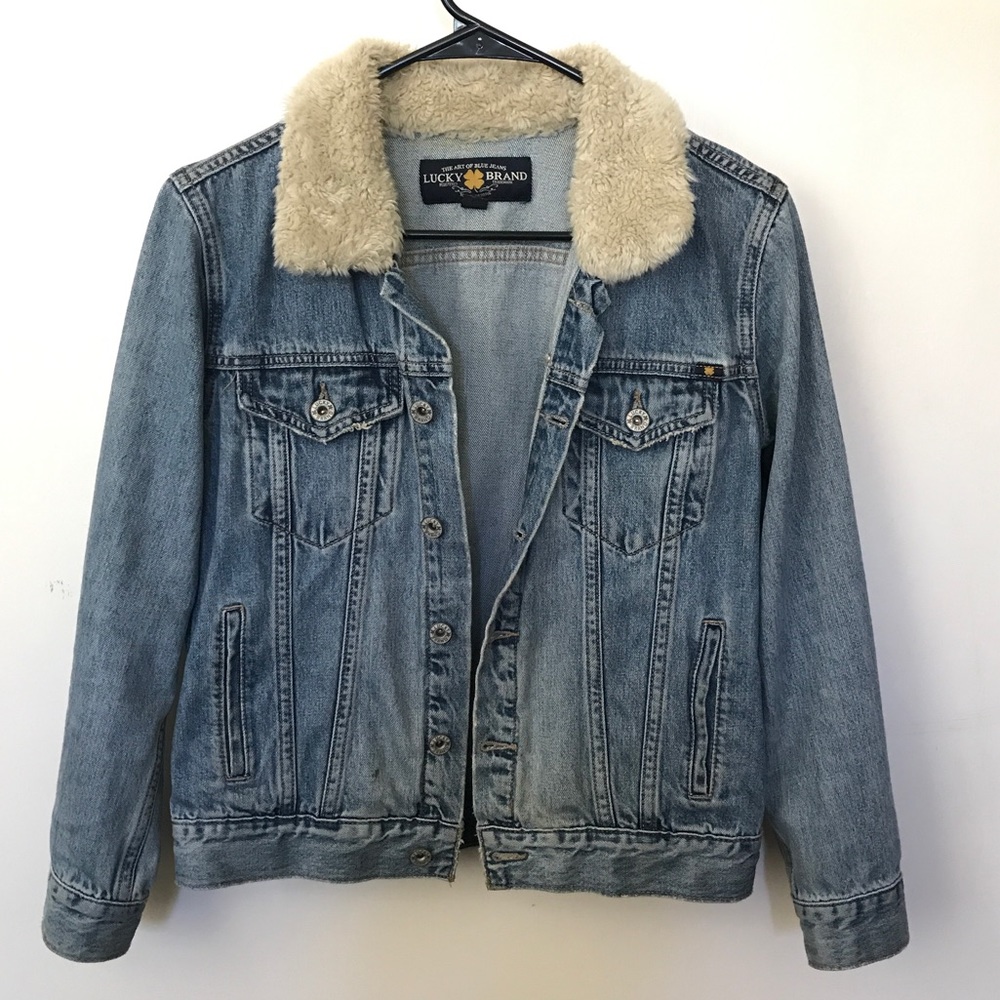 LUCKY BRAND SHERPA LINED DENIM JACKET